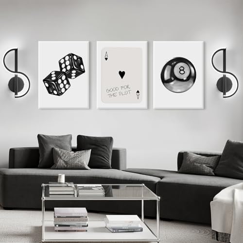 Black White Aesthetic Wall Art Decor 8 Ball Canvas Poster Y2k Cool Dice - Image 6