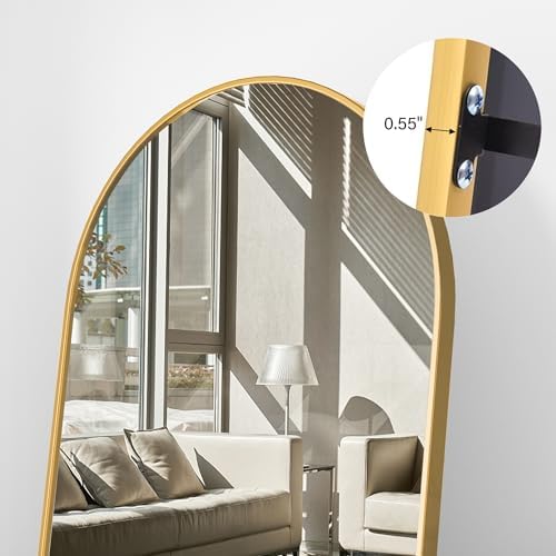 Floor Length Mirror, Wall Mounted Mirrors, Arched-Top Body Mirror - Image 5