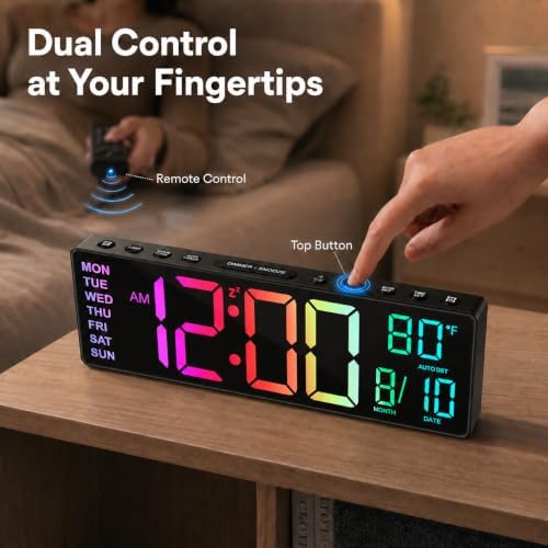 JALL 10.5'' Large Digital Alarm Clock - Image 4