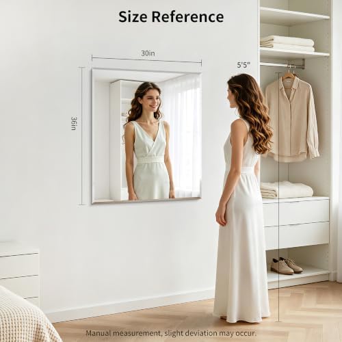 CILIBER Beveled Mirror, 30x36 Frameless Beveled Bathroom Mirrors - Image 3