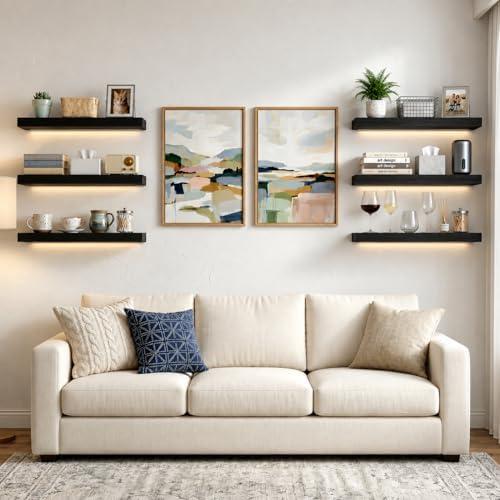 Floating Shelves for Wall, 16 inch Set of 3 Bathroom Shelf Bedroom Kitchen - Image 4