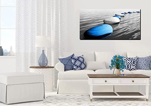 Xxliren Blue Stones Framed Wall Art Zen Art Wall Decor 40 x 20 Inch - Image 4