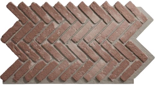 EverStone Herringbone Faux Brick Panel, 46 1/2"W x 25 1/4"H x 1"D, Old Chicago by EkenaMillwork