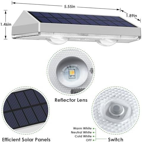 12 Pack Solar Fence Lights Outdoor Waterproof LED - Image 5