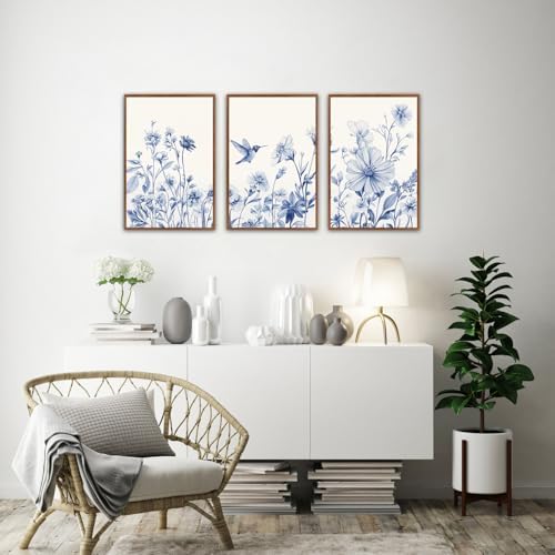 HLNIUC Chinoiserie Floral Wall art, Minimalist Botaincal Artwork, Neutral - Image 6