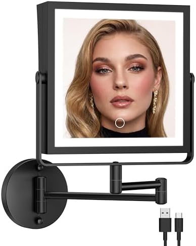 Rechargeable Wall Mounted Makeup Mirror by WZKALY