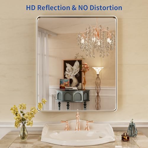 WEER Brushed Nickel Bathroom Vanity Mirror 36X30 Inch - Image 2
