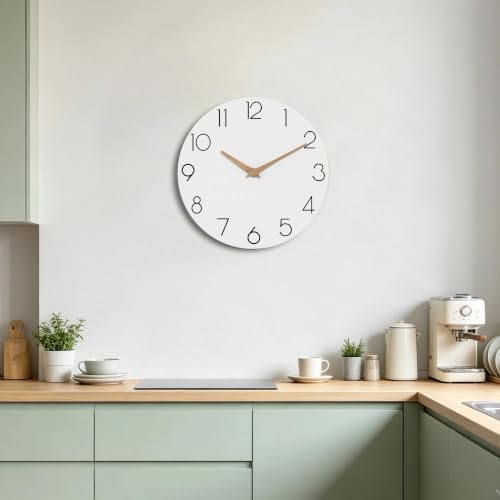 cicininc 12 Inch Battery Operated Wall Clock, Silent Analog - Image 6