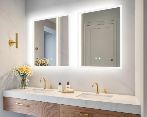 LUVODI Bathroom LED Mirror Backlit: Rectangular Vanity Mirror 20x28 inches - Image 2