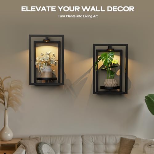Wall Plant Holder with Grow Light, Wall Planters - Image 7