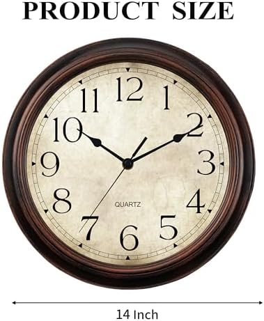 KECYET 14" Wall Clocks Battery Operated Silent - Image 4