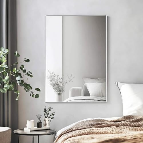 Sunniry Nickel Wall Mirror, 24x32 inch Bathroom Mirror - Image 4