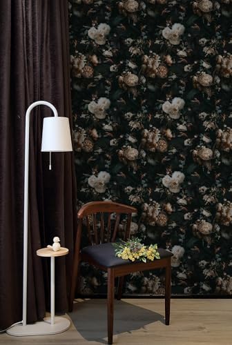 Floralplus Peel and Stick Wallpaper Removable Dark Floral Wallpaper - Image 3
