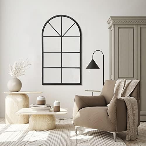 42"x 24" Arched Mirror, Window Wall Mirror, Vanity Mirrors, Metal Framed - Image 5