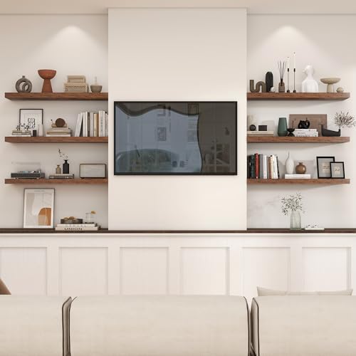 Heimlove Floating Shelves 35.7" W x 10.3" D Brown Set of 1 - Image 2