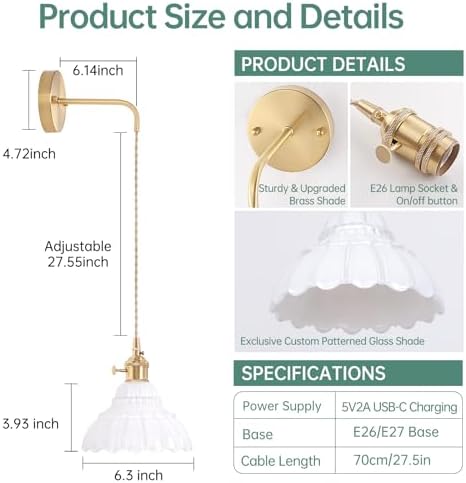 Shenmoyl Battery Operated Wall Sconce - Image 3