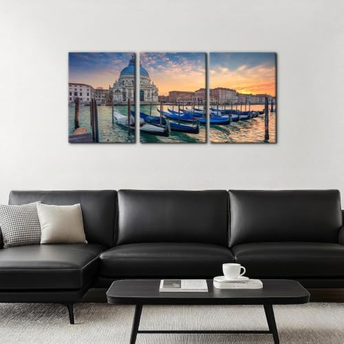 Pacimo Framed Venice Cityscape Wall Art Set of 3, Santa Maria Della Salute - Image 3
