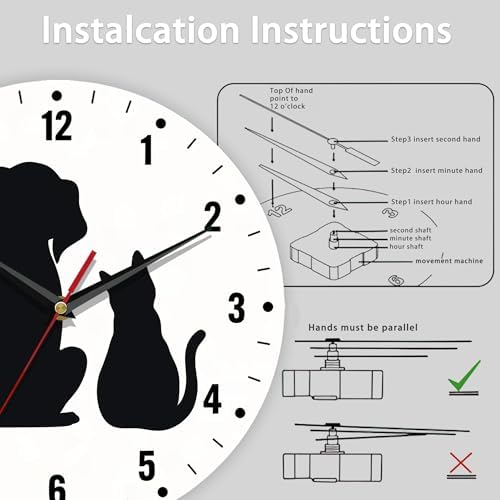 SPUNKER Clock for Bedroom, Animals Round Clock Silent Non-Ticking Wall Decor - Image 5