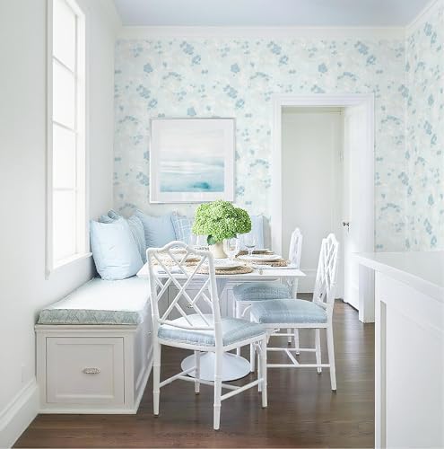 Dimoon 197"x17.3" Blue Wallpaper Floral Contact Paper Peel and Stick Wallpaper - Image 6