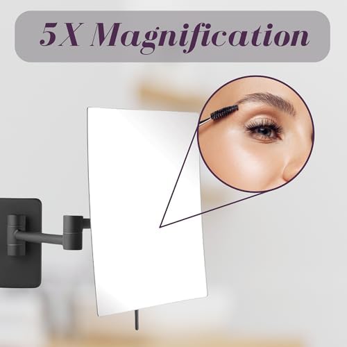 JERDON Wall-Mounted Makeup Mirror - Image 5
