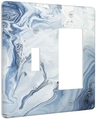 Outlet Covers Blue Marble Pattern 1 Toggle 1 Rocker Combination Decorative Wall - Image 2