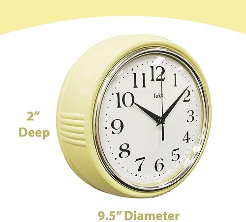 Lily's Home Retro Wall Clock, 9.5 Inch Vintage Design, Silent Non-Ticking - Image 5