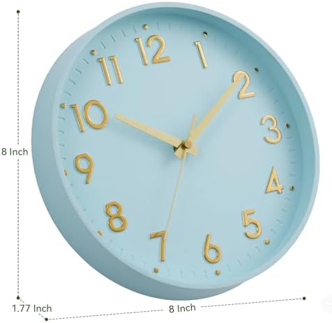 Mosewa Small 8 Inch Wall Clock Battery Operated Silent Non Ticking Analog - Image 3