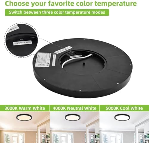 hykolity 12 Inch LED Round Flat Panel Light, 3000K/4000K/5000K - Image 3
