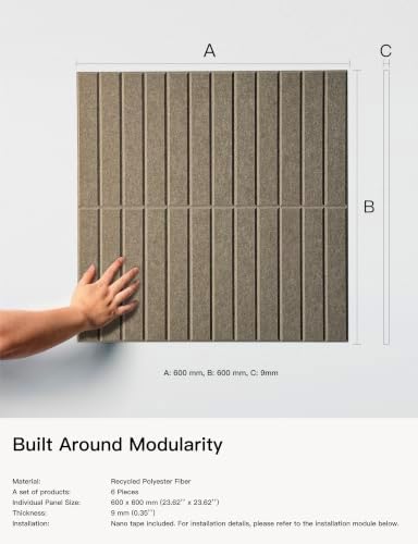 Wall Soundproofing Panels, Decorative Acoustic Wall Panels, 6 Pack - Image 4