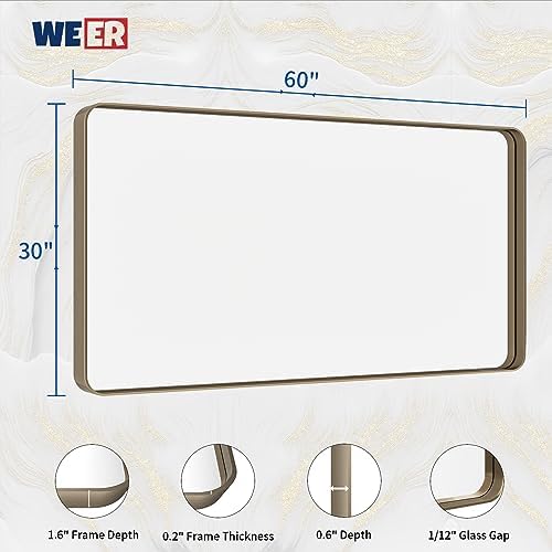 WEER Bronze Bathroom Vanity Mirror 60X30 Inch - Image 6