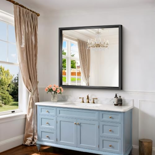Bathroom Mirror, 36 x 36 inch Brushed Black Square Mirrors - Image 6