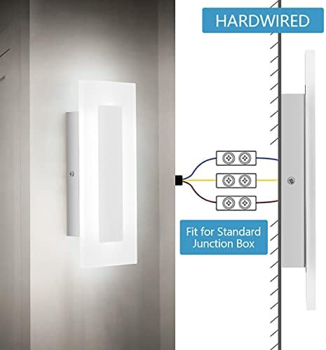 LMQNINE Modern LED Acrylic Wall Sconce Warm White Light Chrome 6000K - Image 7