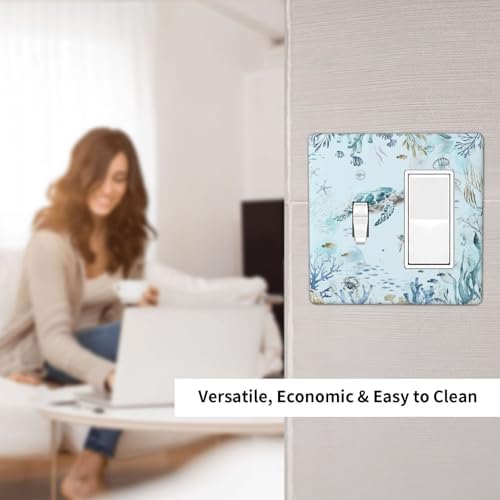 Outlet Covers Teal Blue Ocean Sea Turtle Seabed Plants 1 Toggle 1 Rocker - Image 6