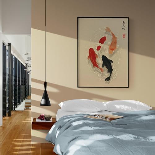 Japanese Koi Fish Poster Modern Oriental Asian Canvas Wall Art Minimalist Zen - Image 5