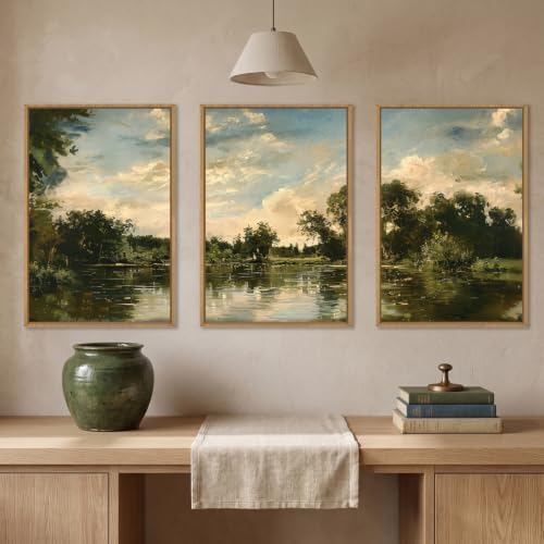Vintage Landscape Framed Canvas Wall Art Set- 24"x36"x3 - Image 3