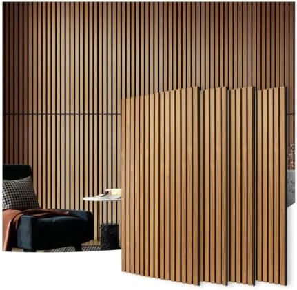 Art3d 4-Pack Fluted Acoustic Wood Slat Wall Panel, 47.2 x 23.6 Inch by Art3d