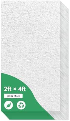 2ft x 4ft Stippled Popcorn Texture PVC Drop Ceiling Tiles – Fire-Rated by Gigrwiin