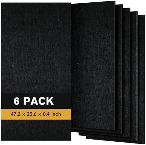 6 PCS Acoustic Panels, 47.2" x 23.6" Self-Adhesive Soundproof Wall Panels by Unknown