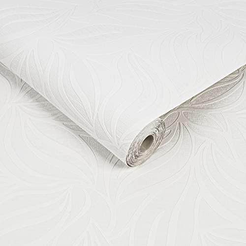 Super Fresco Eden Pre-Pasted Textured Paintable Wallpaper White - Image 3
