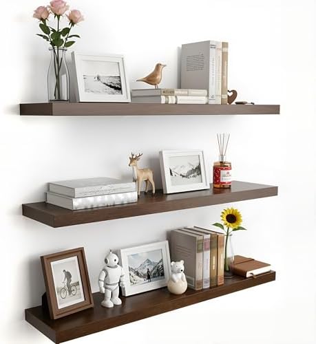 Floating Shelves for Wall, 23.6 x 6.3 Inch Rustic Display Storage Shelves by Unknown