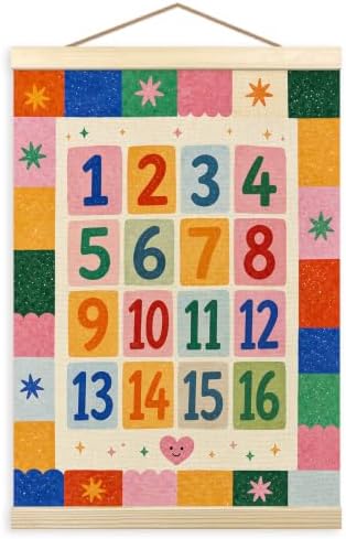 madalo Colorful Number Classroom Wall Art Poster Hanger Frame 12x16 by Unknown