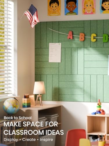 Bumusty 48" x 36" Large Cork Board Alternative, Botanical Green - Image 5