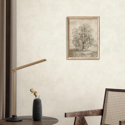 uniro Neutral Etching Vintage Tree Sketch Print, Tree Canvas Wall Art, Antique - Image 7