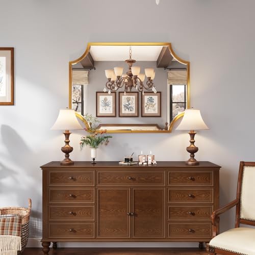 Kelly Miller 30"x40" Gold Foil Metal Scalloped Decorative Wall Mirror - Image 4