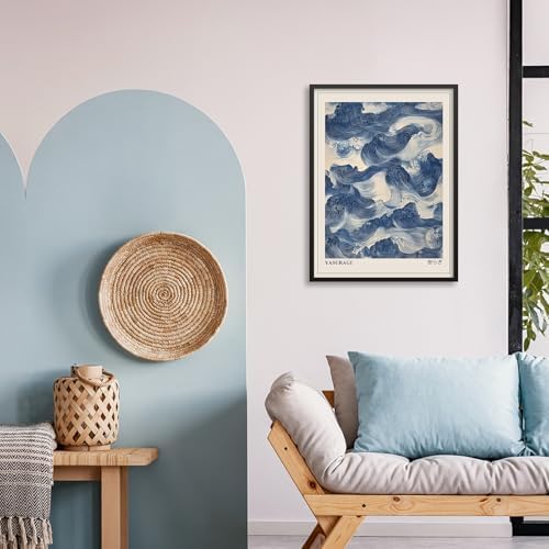Japanese Blue Waves Wall Art Vintage Oriental Japandi Wabi Sabi Poster 24X36 - Image 4