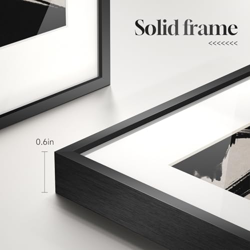 Framed Boho Black and White Abstract Wall Art - Image 7