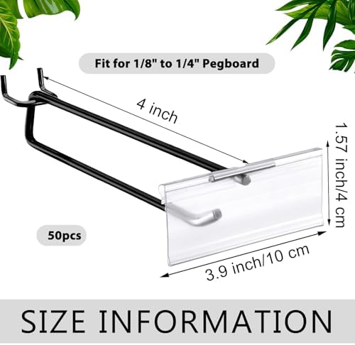 Tandefio 50 Pack Black Metal Peg Board Hooks - Image 2