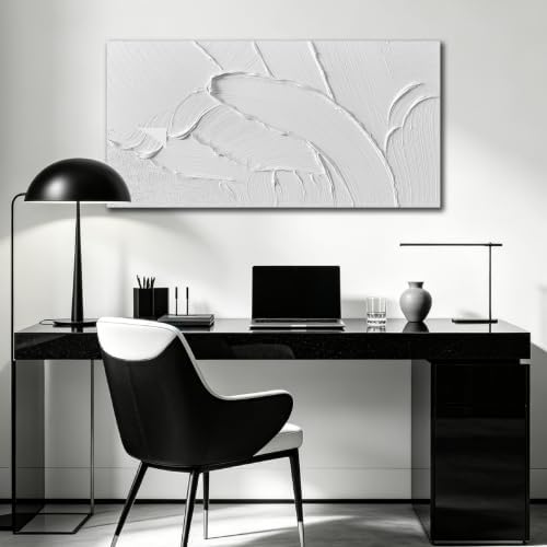 MDHKVPM White Abstract Canvas Painting 3D Textured Wall Art - Image 6