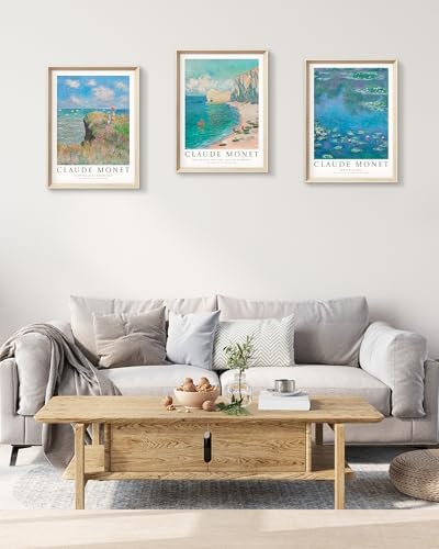 HesenDot Framed Wall Art, Claude Monet Impressionism Canvas Prints Set - Image 4