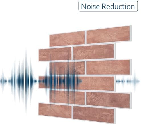 16-Pack 3D Faux Brick Acoustic Wall Panels, 11.8" x 11.8" Peel and Stick PET - Image 4